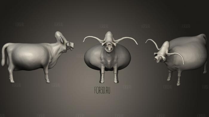Demented Cow stl model for CNC